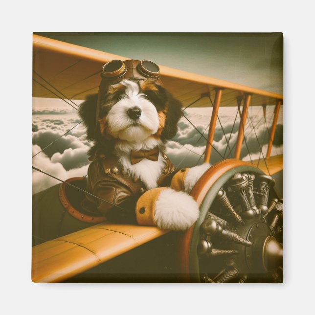 Aimant pilote bernedoodle (Devant)