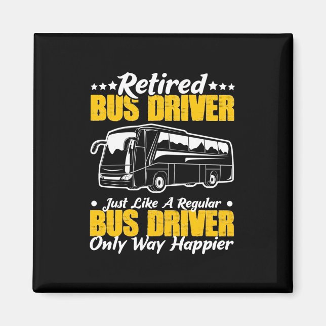 Aimant Pilote de bus retraité (Devant)