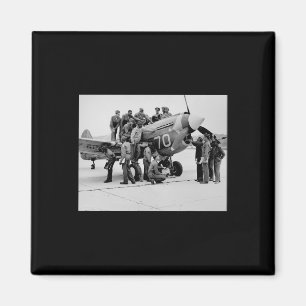 Aimant Pilotes vintages de Tuskegee Usa Black History Wor