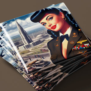 Aimant Pin-up Militaire Mignon