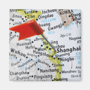 Aimant Pingle de carte placée à Shanghai, Chine sur la ca