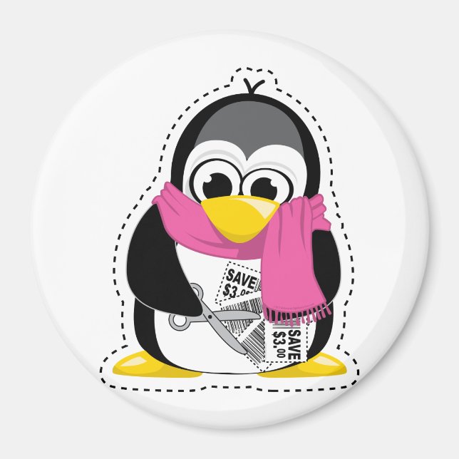 Aimant Pingouin à coupon (Devant)