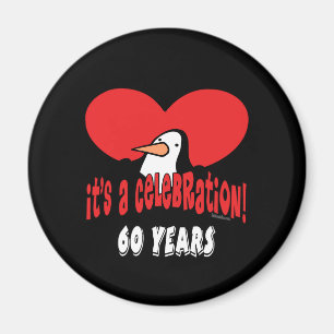 Aimant Pingouin de célébration de 60 ans