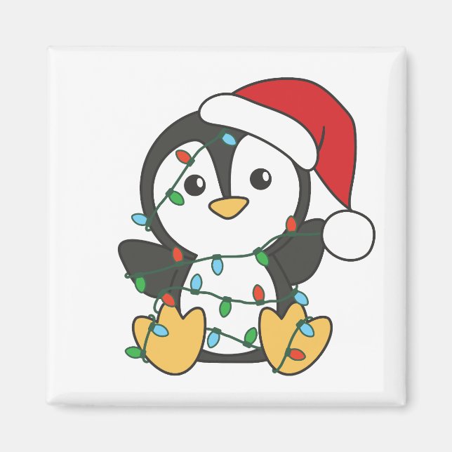 Aimant Pingouin Noël Animaux d'hiver Pingouines de vacanc (Devant)