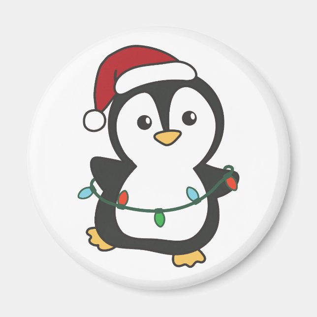 Aimant Pingouin Noël Animaux d'hiver Pingouines de vacanc (Devant)