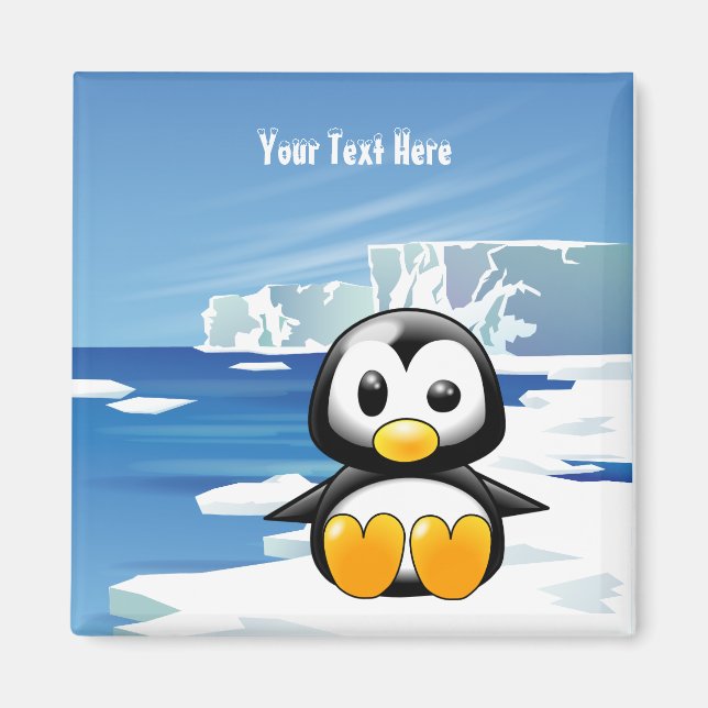 Aimant Pingouin sur glace (Devant)