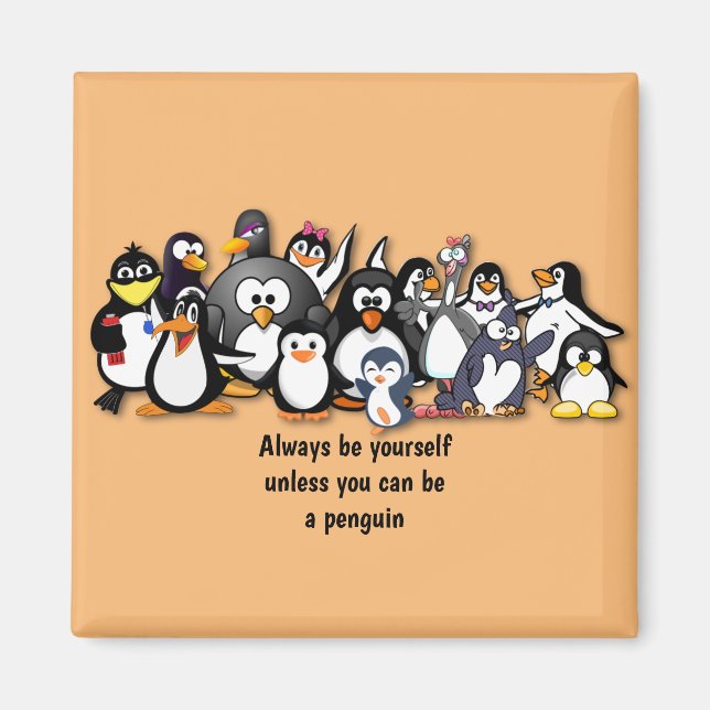 Aimant Pingouins mignons animés (Devant)