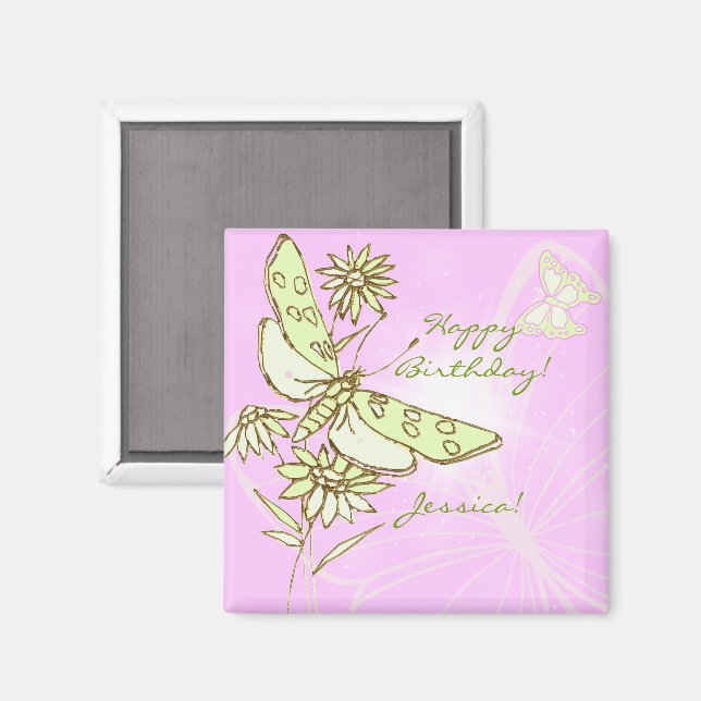 Aimant Pink Lemon LIme Butterfly (Recto/Verso)
