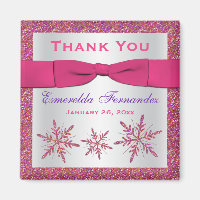 Pink, Parties scintillant d'argent Snowflakes Part
