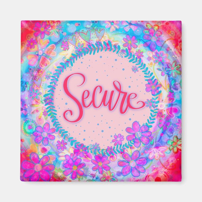 Aimant Pink Pretty Plutôt amusant Inspirivée Florale (Devant)