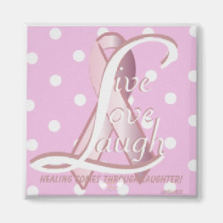 Aimant Pink Ribbon Live Love Laugh Magnet-Cust.
