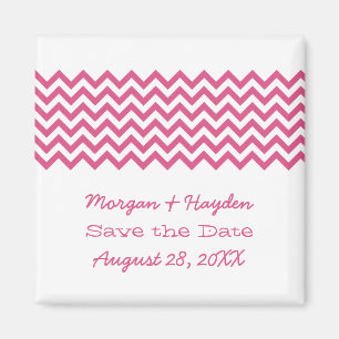 Aimant Pink Simple Chevron Enregistrer l'aimant de date