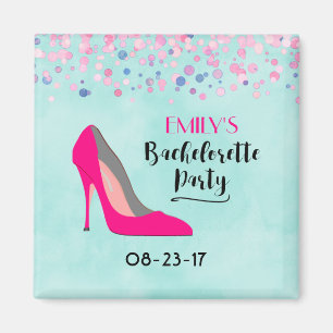 Aimant Pink Stiletto Heel Bachelorette Party