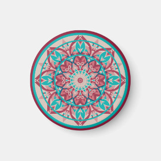 Aimant Pink & Turquoise Boho Mandala  
