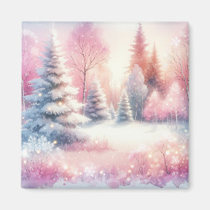 Aimant Pink Winter Wonderland Noël