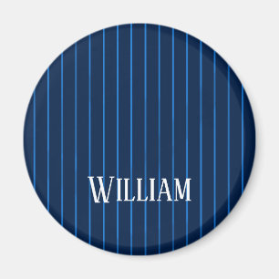 Aimant Pinstripes bleu marine personnalisées