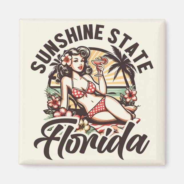 Aimant Pinup vintage Floride (Devant)
