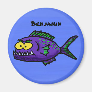 Aimant Piranha fish cartoon