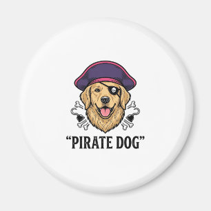 Aimant Pirate Chien Gravure Vintage Design de T-Shirt_1