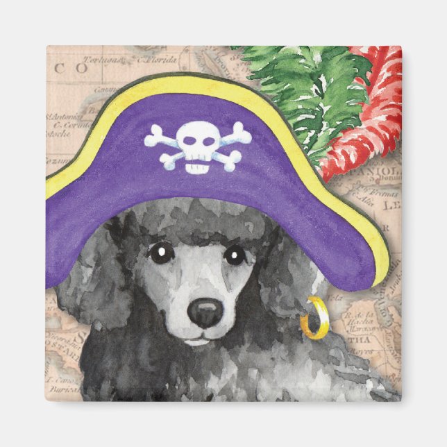 Aimant Pirate de caniche miniature (Devant)