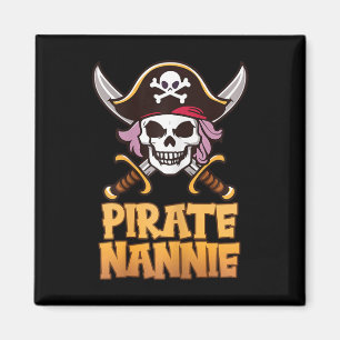Aimant Pirate Nannie Funny Capitaine Grandma Coût d'Hallo