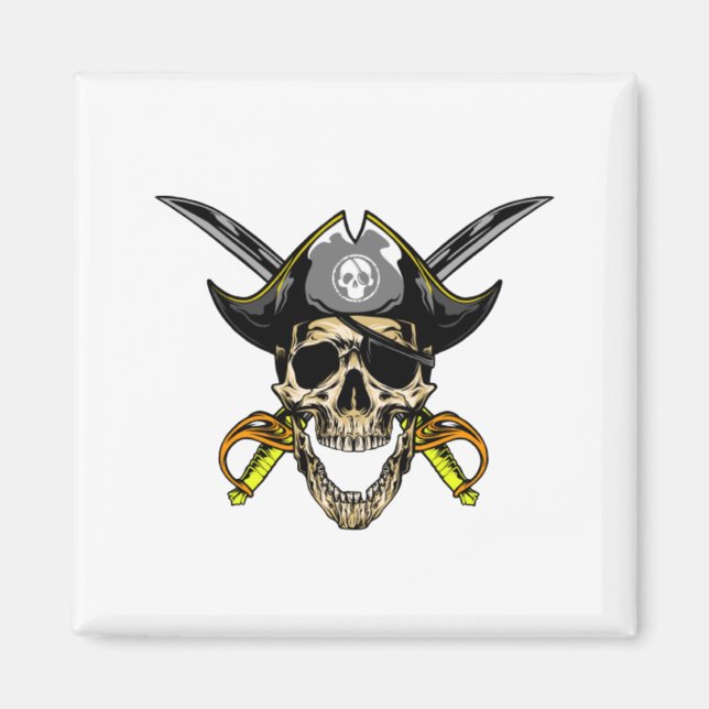 Aimant Pirate Skull et Cross Swords (Devant)