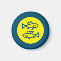 Pisces Horoscope Bleu Jaune Moderne Minimaliste
