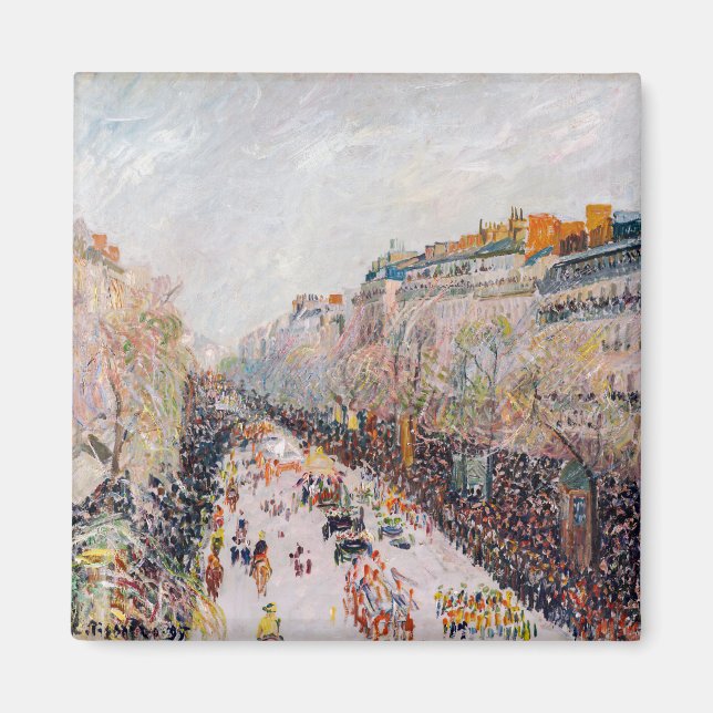Aimant Pissarro - Montmartre, Mardi Gras sur le boulevard (Devant)