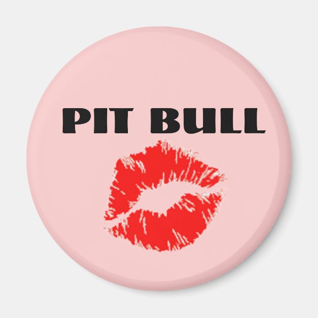 Aimant Pit Bull avec Lipstick - L'ORIGINAL (Devant)
