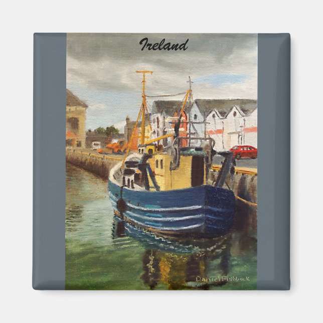 Aimant Pittoresque Galway City Irlande Bateau de pêche (Devant)