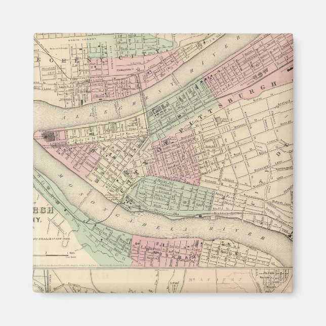 Aimant Pittsburgh et Allegheny, Pennsylvanie (Devant)