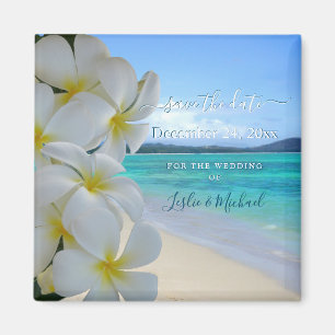 Aimant PixDezines ENREGISTRER LA DATE / BEACH+PLUMERIA LE