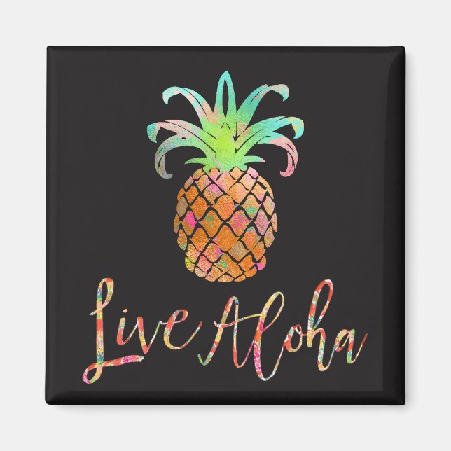 Aimant PixDezines Live Aloha Ananas/do-it-yourself arrièr (Devant)