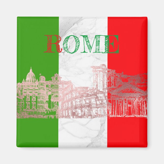 Aimant PixDezines Rome, Roma (do-it-yourself) Faux Rose G (Devant)