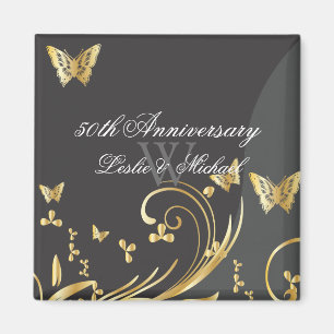 Aimant PixDezines, tourbillons de ligree+papillons/police