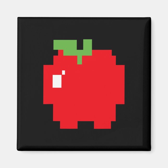Aimant Pixel Apple 80s Retro Arcade jeu vidéo Halloween (Devant)