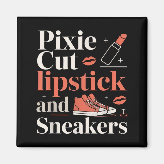 Aimant Pixie cut lipstick and sneakers short hair style  (Devant)