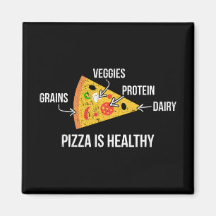Aimant Pizza est sain - Carbes - Drôle de nouveauté Fitne