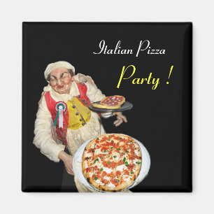 Aimant PIZZA ITALIENNE, noir