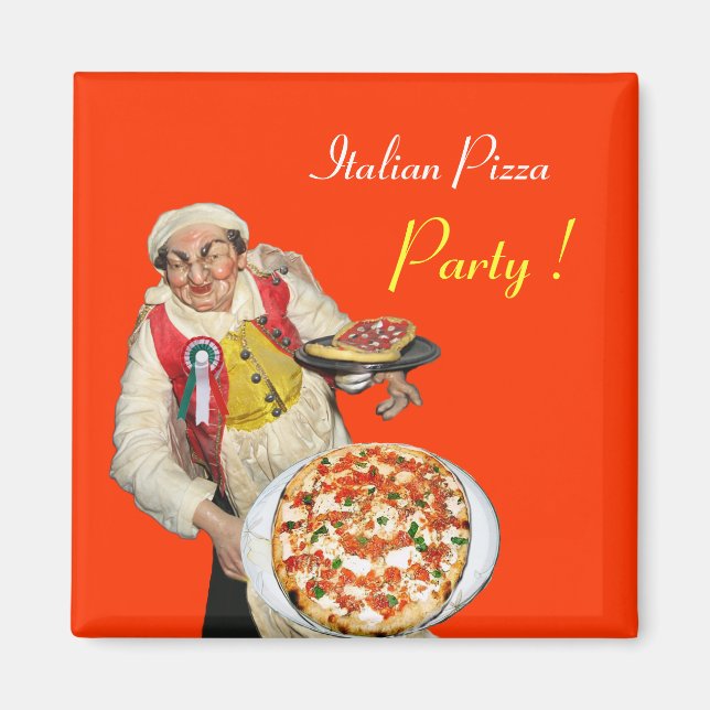 Aimant PIZZA ITALIENNE, orange (Devant)