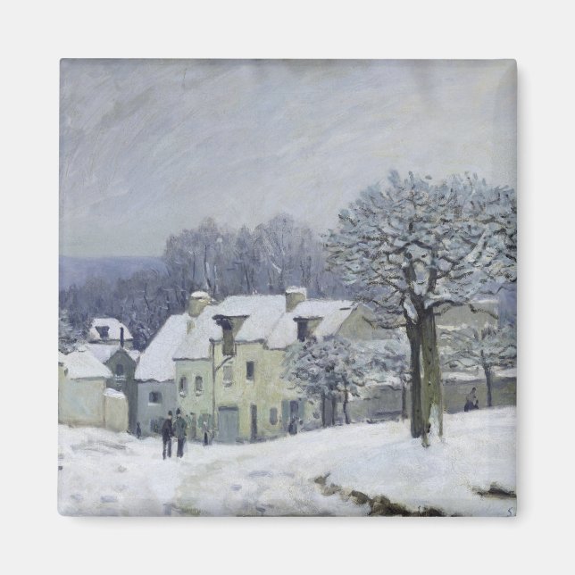 Aimant Place du Chenil à Marly-le-Roi, Neige, 1876 (Devant)