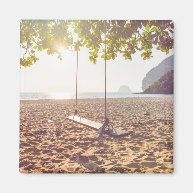 Aimant Plage au coucher du soleil (Devant)