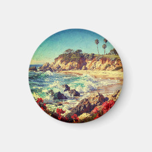 Aimant Plage de Californie   Art côtier impressionniste