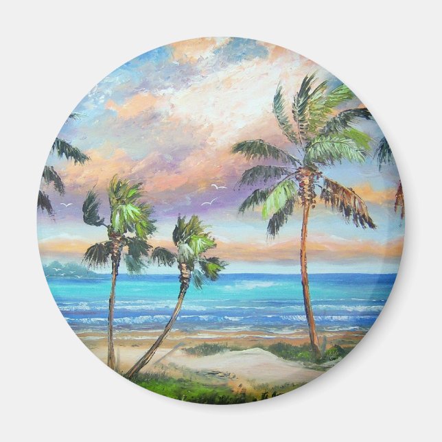 Aimant Plage de l'île tropicale (Devant)
