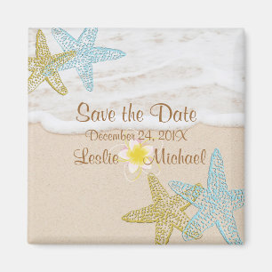 Aimant Plage de PixDezines, starfish+plumeria enregistrer