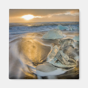 Aimant Plage de sable noir Jokulsarlon sud de l'Islande