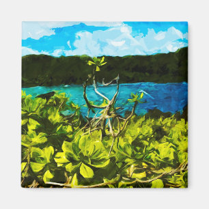 Aimant Plage de sable noir Sur la route vers Hana Maui Ab