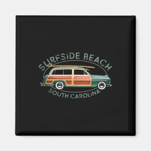 Aimant Plage de Surfside Caroline du Sud Surf vintage Des