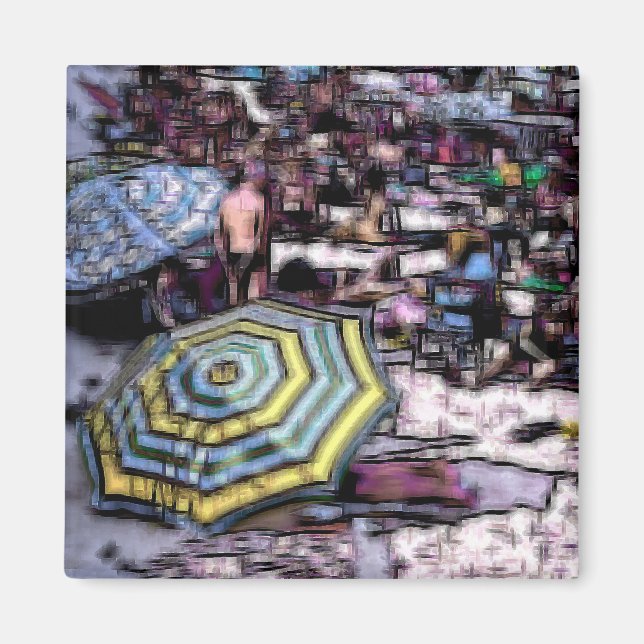 Aimant Plage effet numérique de style "impression" (Devant)