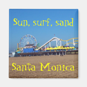 Aimant Plage Ferris Wheel Père Noël Monica, California Pi
